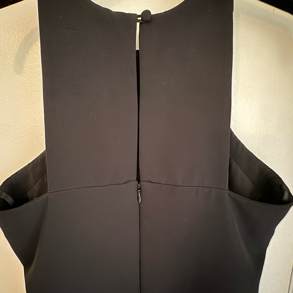 Milly Megan Dress Black Sleeveless Midi Dress Side Slit Cocktail Dress Size 6 - Picture 7 of 10